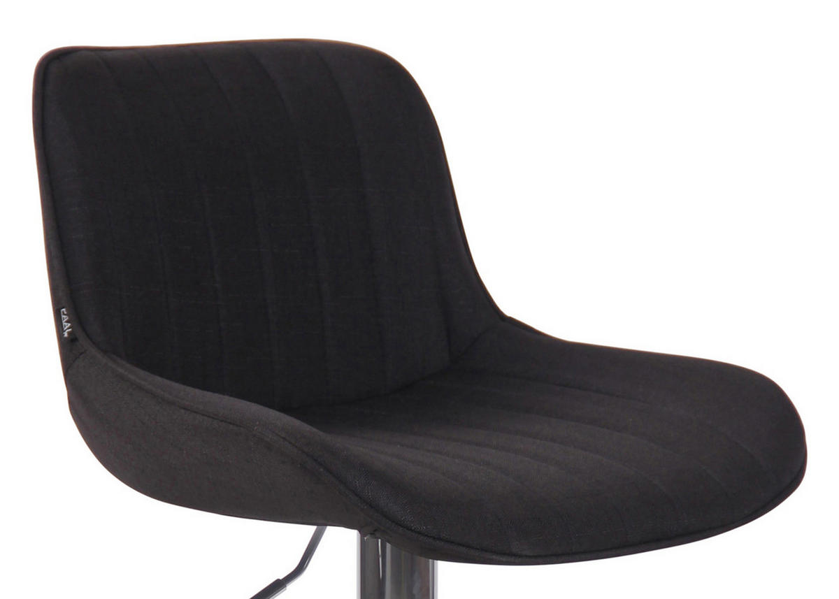 BARHOCKER Lento Gestell Metall in Chromoptik Stoff Schwarz - Chromfarben/Schwarz, Textil/Metall (50/108/50cm) - TPFLiving