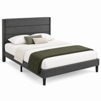BETT mit Kopfteil 90x200 cm Leinen Dark Grey - Dunkelgrau, Metall (90/200cm) - Meubliv