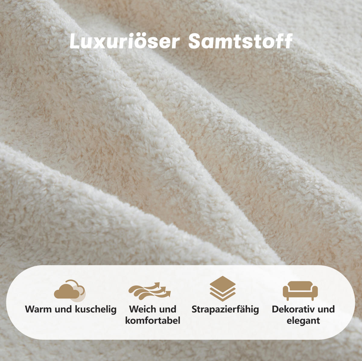 ECKSOFA 384/167/70 cm in Beige aus Samt mit Ottomane - Beige, Textil (167/384cm) - Flora Grace