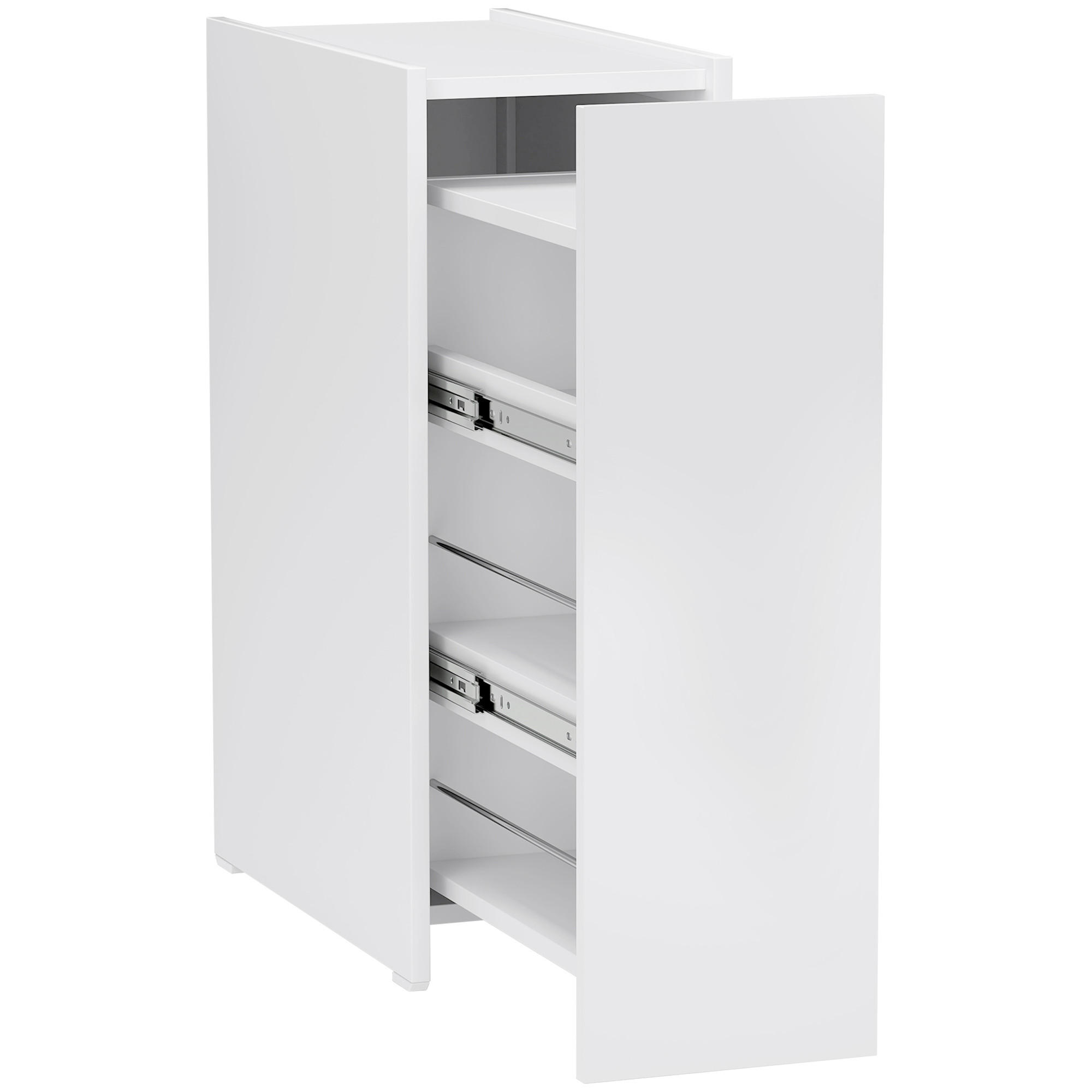 NISCHENSCHRANK Schmaler Badezimmerschrank mit tiefer Schublade, Rad Weiß - Weiß, Holz (25/66.5/47cm) - HOMCOM