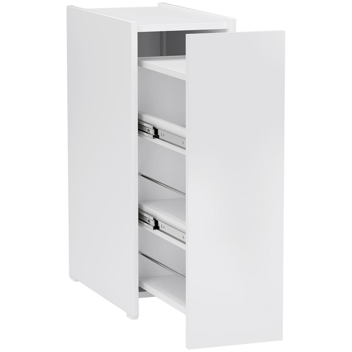 NISCHENSCHRANK Schmaler Badezimmerschrank mit tiefer Schublade, Rad Weiß - Weiß, Holz (25/66.5/47cm) - HOMCOM