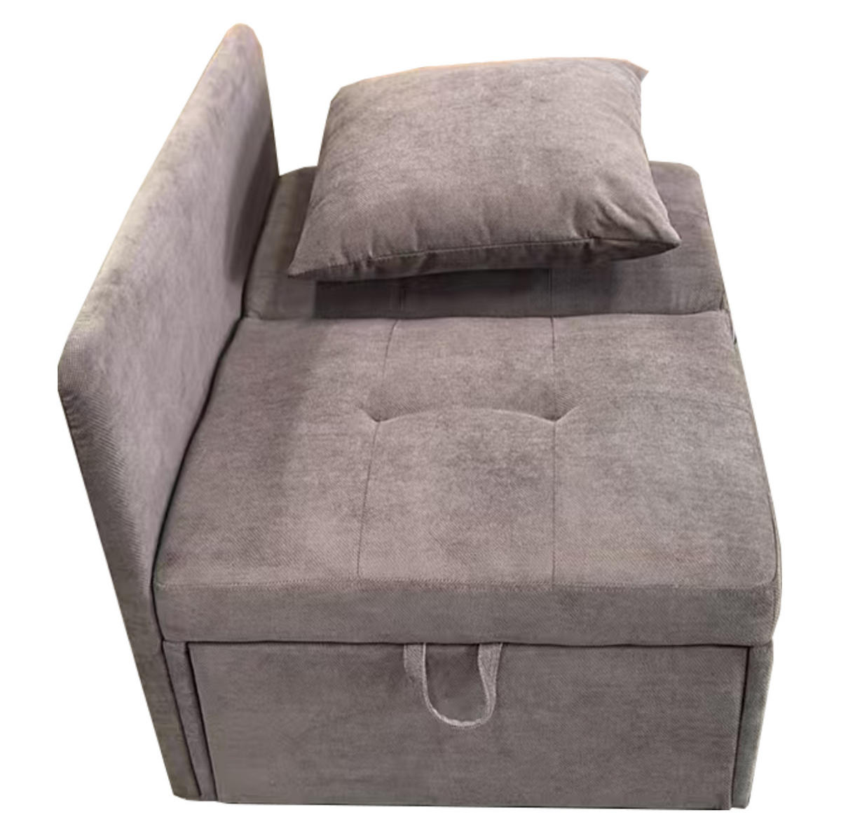 SCHLAFSOFA 3-in-1 mit verstellbarer Rückenlehne 177 x 68 cm Leinen Grau - Grau, Metall (68/65/177cm) - Meubliv