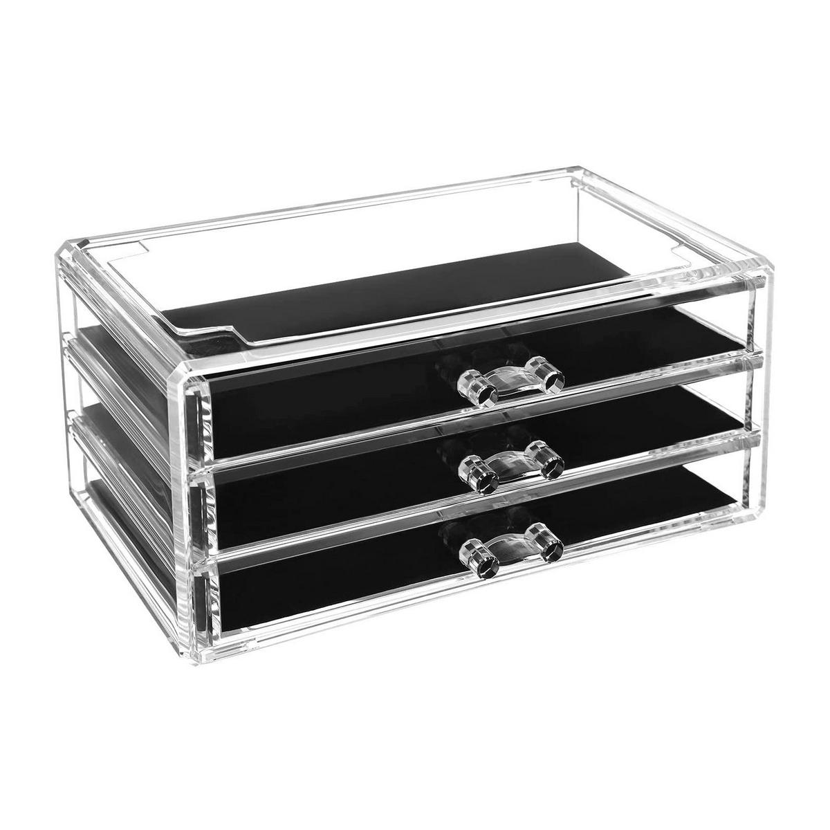KOSMETIK-ORGANIZER - Schwarz, Kunststoff (22/14/24cm) - Hansiro
