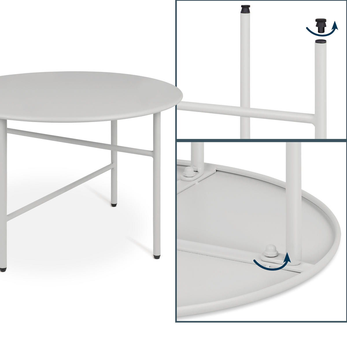 BEISTELLTISCH Finn Ø 53/36 cm Hellgrau - Hellgrau, Metall (53/53/36cm) - BoMoe