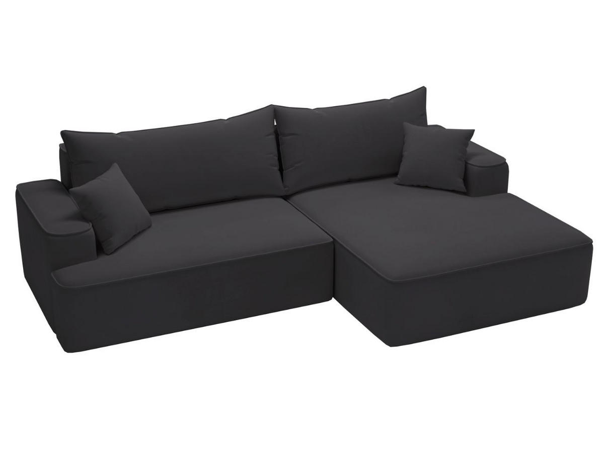 ECKSOFA California Schwarz Rechts - Schwarz, Holz/Textil (270/165cm) - Graingold