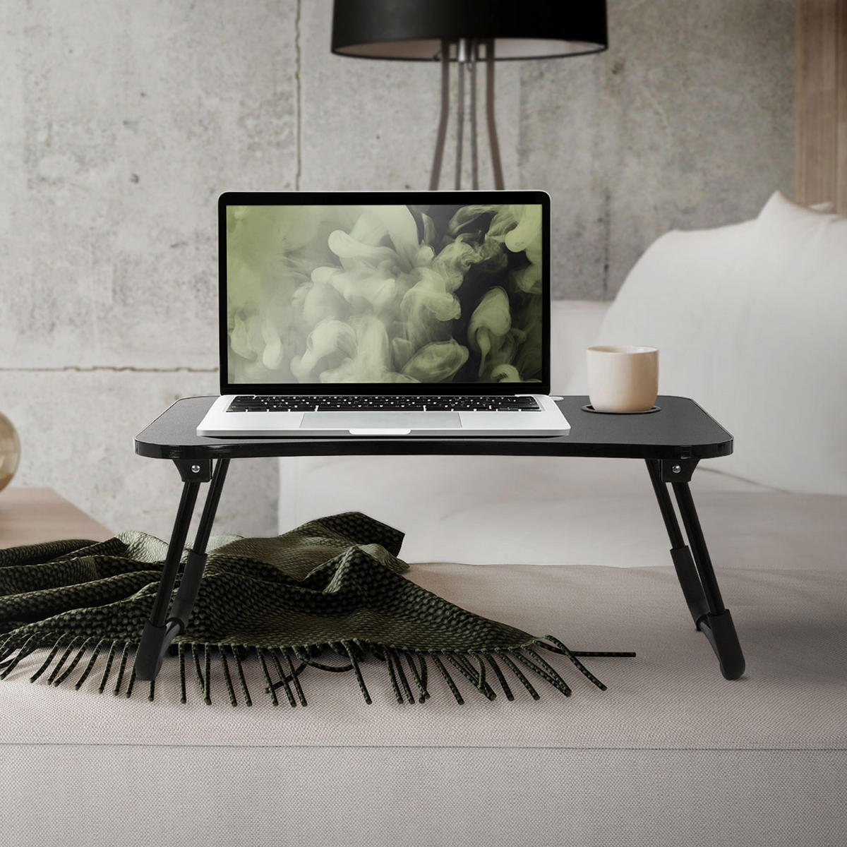 LAPTOPTISCH - Schwarz, Holzwerkstoff (60/40/25cm) - ML-DESIGN