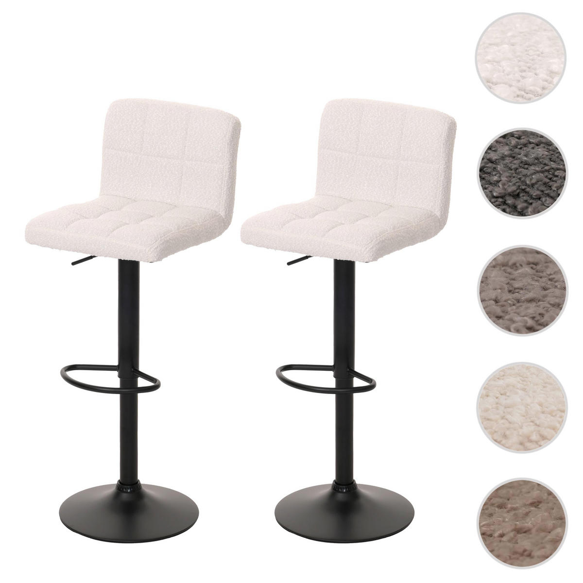 BARHOCKER Cremeweiß 2er-Set - Weiß, Textil (38/107/41cm) - MCW