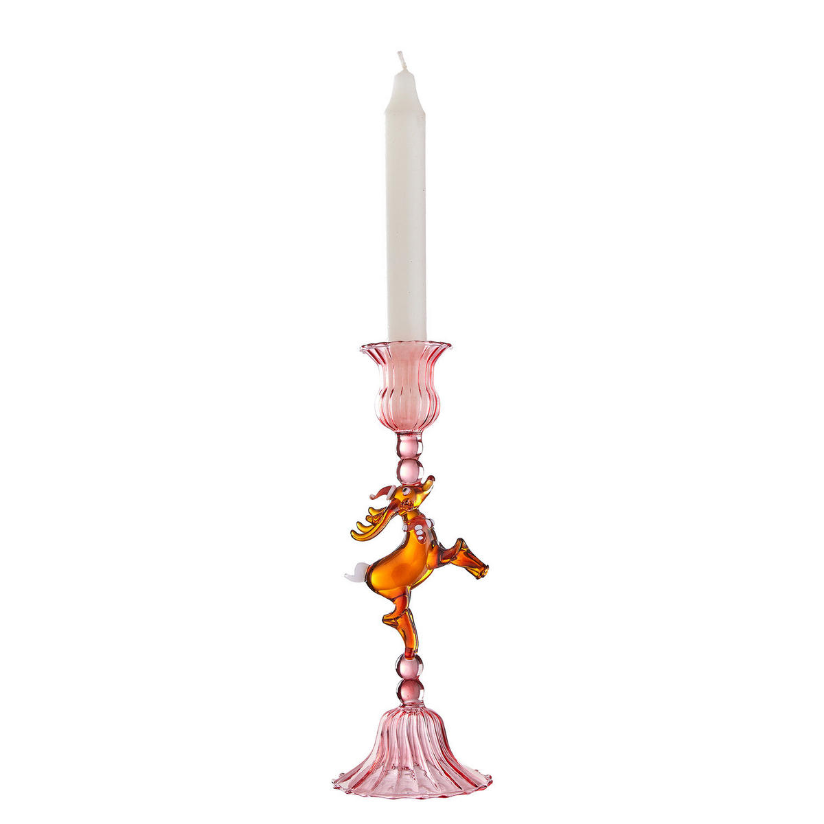 KERZENHALTER Merry & Bright Rentier - Pink, Glas (8/23/5cm) - Butlers