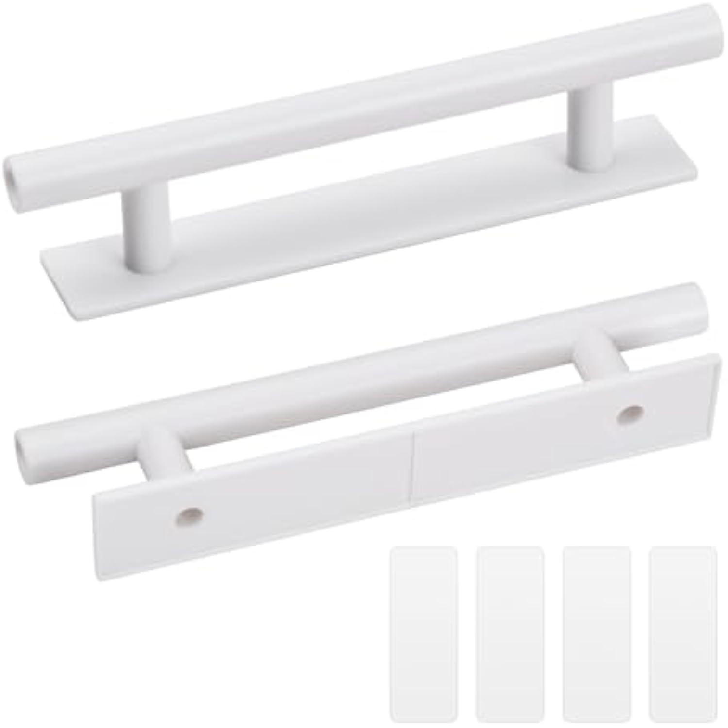 MÖBELGRIFF Silber 2er-Set 150 mm Klebegriffe - Weiß, Metall (2.5/3.5/15cm)