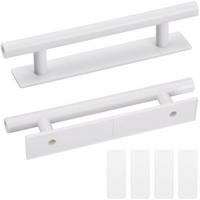 MÖBELGRIFF Silber 2er-Set 150 mm Klebegriffe - Weiß, Metall (2.5/3.5/15cm)