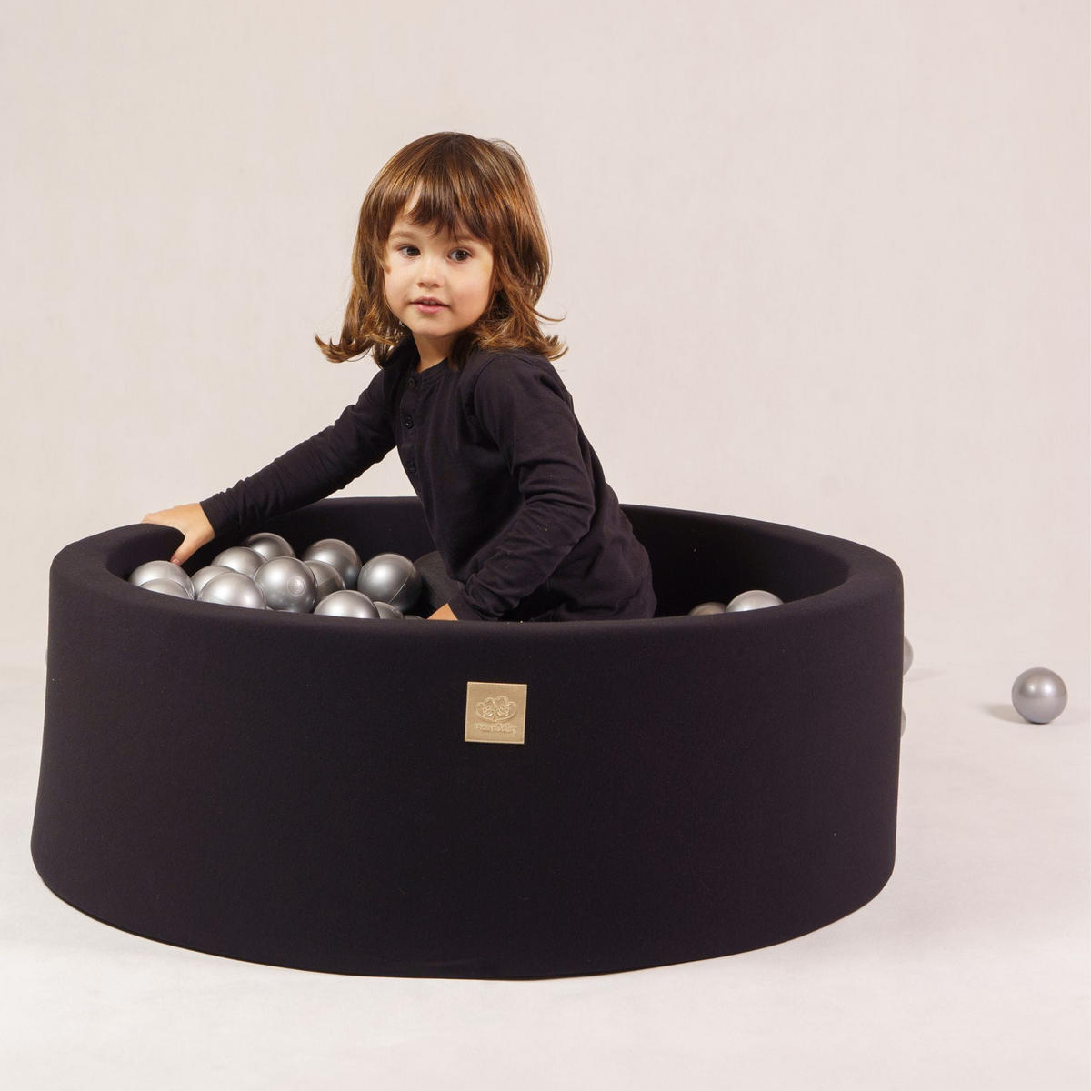 BÄLLEBAD für Kinder, Cotton, Schwarz - Rot/Schwarz, Textil (90/90/30cm) - MeowBaby