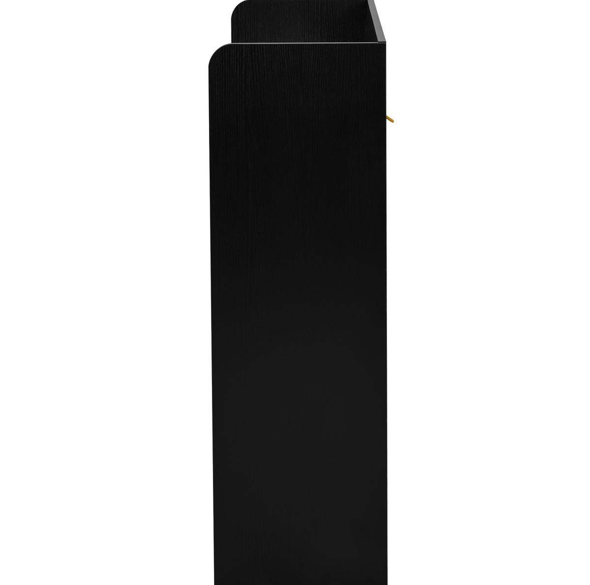 SCHUHSCHRANK aus MDF & Spanplatte 110x35,5x110cm in Schwarz mit Spiegel - Schwarz, Holzwerkstoff (110/110/35.5cm) - Modfu