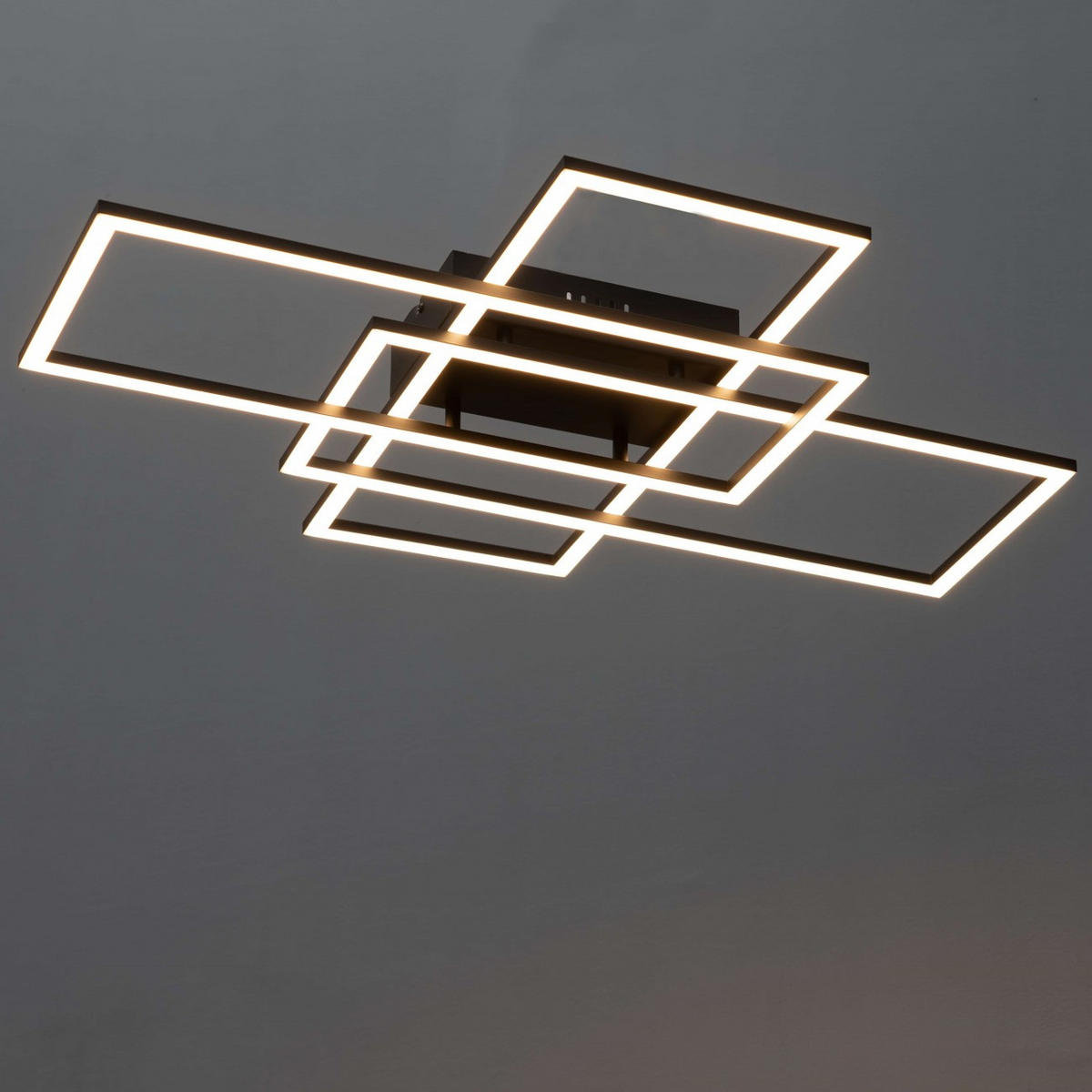 DECKENLEUCHTE Eli, Schwarz, 70cm, Dimmbar - Schwarz, Glas (70/50/7.5cm) - KOSILUM