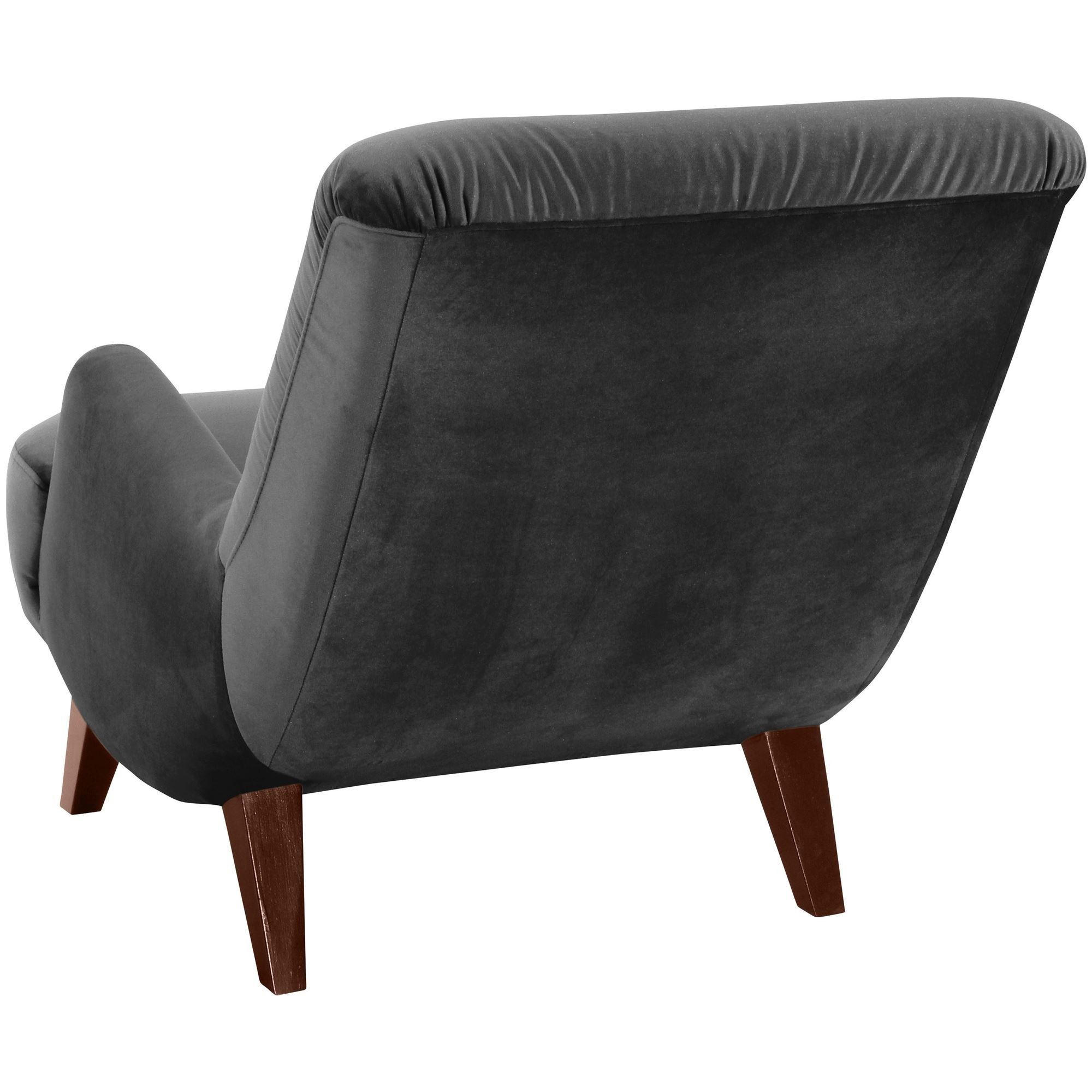 SESSEL Kajsa 71x80x101 Bezug Samtvelours Buche nussbaum/anthrazit - Anthrazit/Nussbaumfarben, Kunststoff (101/80/71cm) - 58aufmkessel