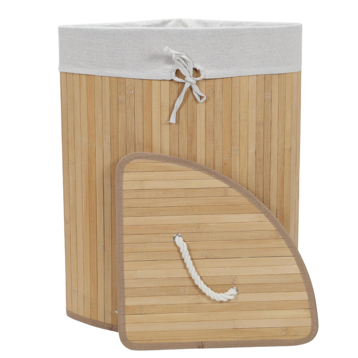 WÄSCHEKORB Bambus Arco 60 l - Beige, Naturmaterialien (35/60/35cm) - NUXIO