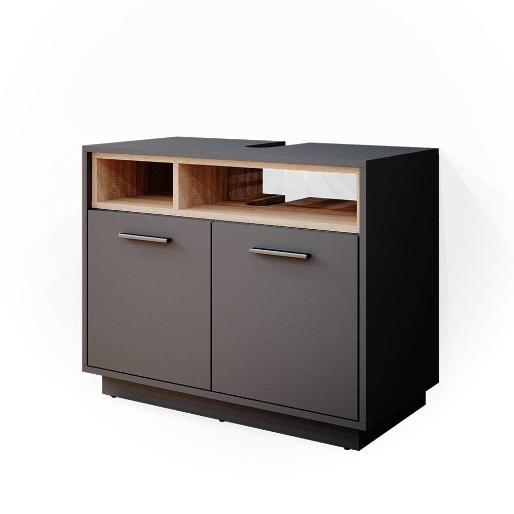 WASCHBECKENUNTERSCHRANK Beatrice Anthrazit 80 x 64 cm - Anthrazit, Holzwerkstoff (80/64/40cm) - Vicco