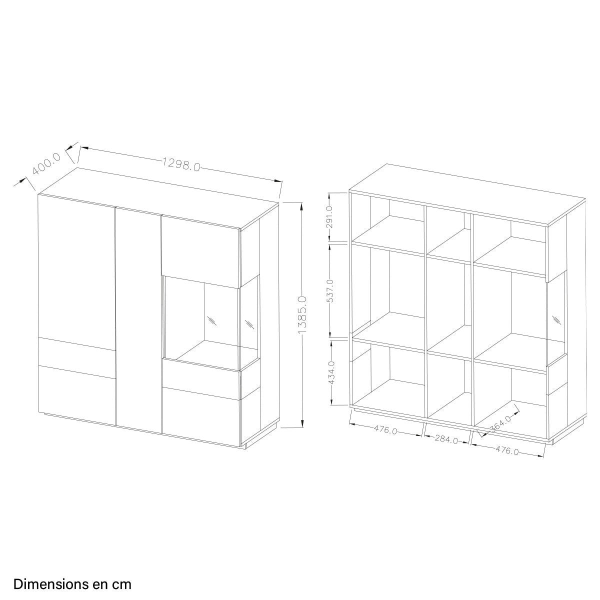SKRINKA NA RIAD Andrea Biela a drevo - biela, kompozitné drevo (130/139/40cm) - Petits-meubles