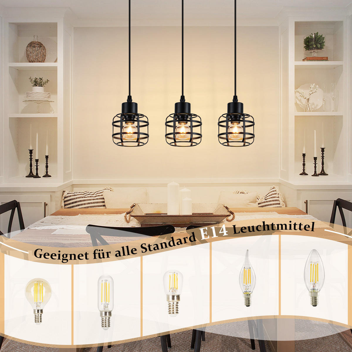 PENDELLEUCHTE Lillian 43/10/140 cm - Schwarz, Metall (43/10/140cm) - ZMH