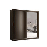 SCHWEBETÜRENSCHRANK 200/180/62 2-türig - Goldfarben/Schwarz, Holz/Kunststoff (180/200/62cm) - Abiks Möbel