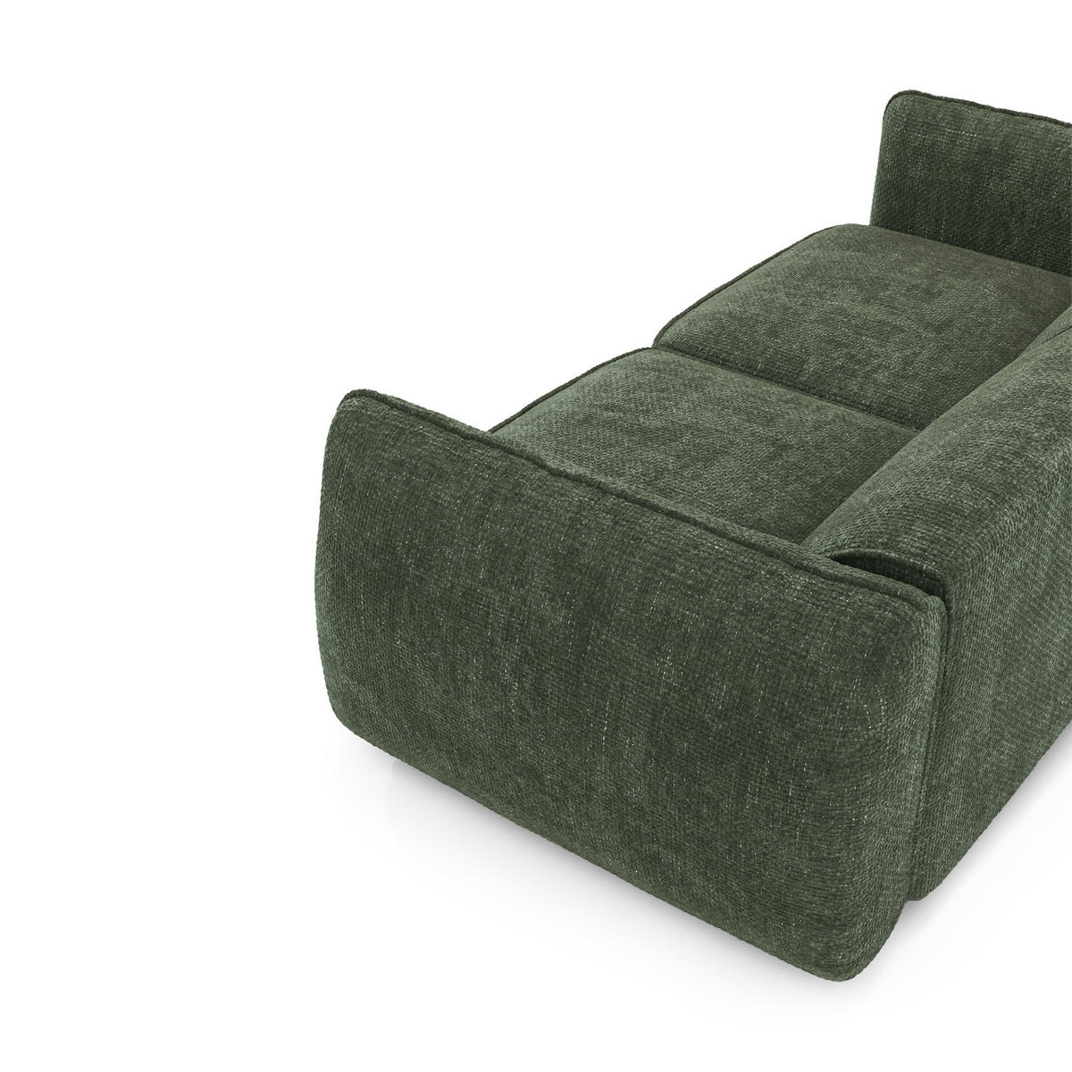 SOFA 4-SITZER Rastervelours Olivgrün 230cm - Olivgrün, Textil (230/74/90cm) - Sia Home
