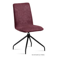 ESSZIMMERSTUHL drehbar (2er-Set) Divona 47x92x60 Schwarz/Marsala - Brombeere/Schwarz, Kunststoff (60/92/47cm) - 58aufmkessel