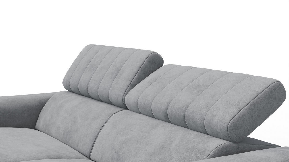RELAXSOFA NORDEL 3-Sitzer, grau - Schwarz/Grau, Holz/Textil (194/80/105cm) - Courtois Laville
