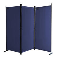 PARAVENT 3-tlg. 170x165 cm Blau - Blau, Metall (170/165cm) - QUICK STAR