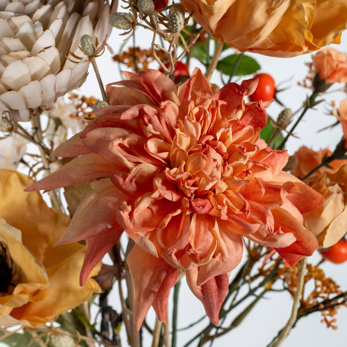 KUNSTBLUME Künstlicher Blumenstrauß - Malaga 70cm - Naturfarben, Kunststoff (70cm) - aplanta