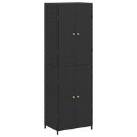 GARTENSCHRANK Schwarz 59/40/180 Cm Poly Rattan - Schwarz, Holzwerkstoff (40/180/59cm) - vidaXL