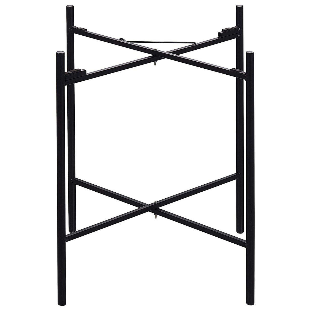 BEISTELLTISCH Rattan/Metall schwarz 36 cm Vienna - Beige/Schwarz, Metall (36/36/43cm) - Beliani