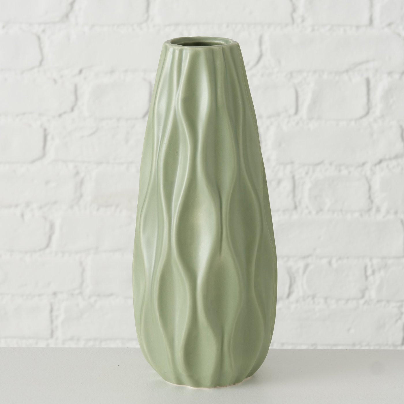 KERAMIKVASE Luana 25 cm - Grün, Keramik (25cm) - Boltze Home