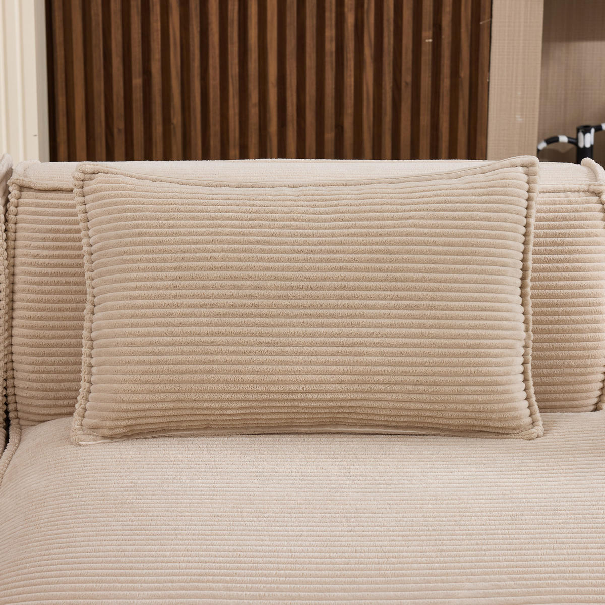 3-SITZER-SOFA aus Polyester 235 cm Khaki mit elastischer Federkern-Polsterung und pflegeleichtem Bezug - Beige, Textil (235/70/129cm) - Modfu
