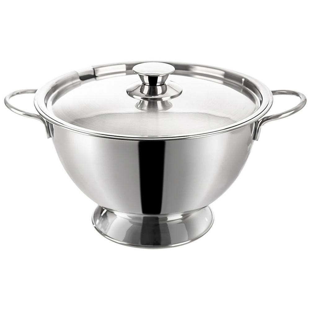 EDELSTAHL-SUPPENTERRINE MIT DECKEL 4,5 l - Silberfarben, Metall (26.5/18/33.5cm) - Orion 