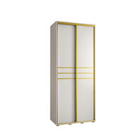 SCHWEBETÜRENSCHRANK 235,2/120/45 2-türig - Goldfarben/Weiß, Holz/Metall (120/235/45cm) - Abiks Möbel
