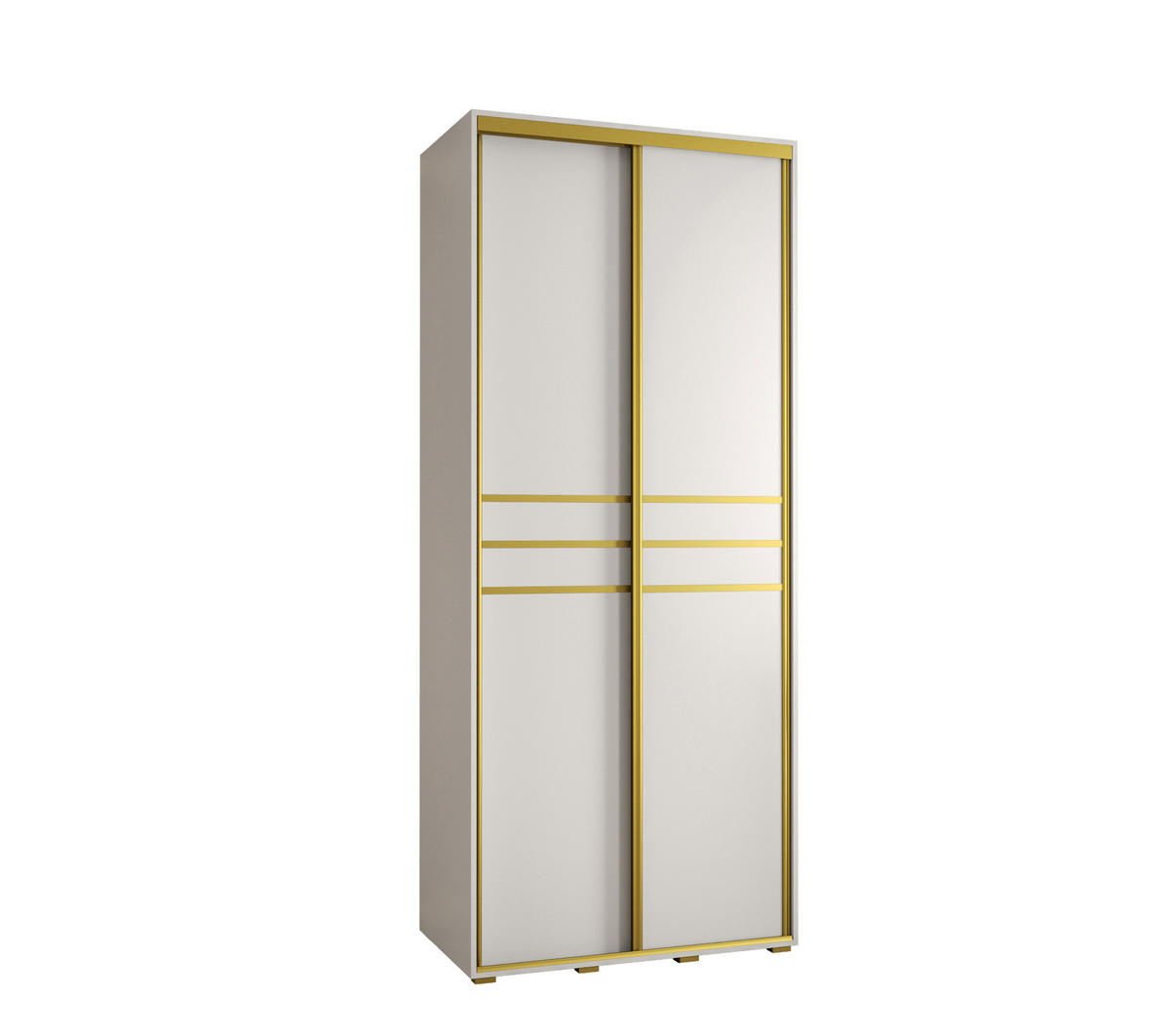 SCHWEBETÜRENSCHRANK 235,2/120/45 2-türig - Goldfarben/Weiß, Holz/Metall (120/235/45cm) - Abiks Möbel