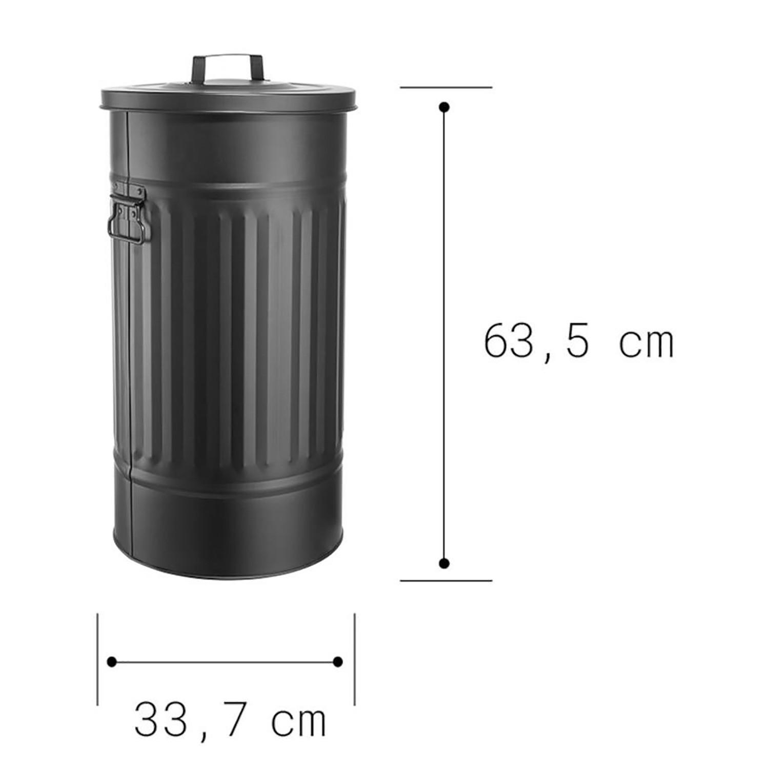 Butlers Mülltonne Schwarz 34x64x34 cm