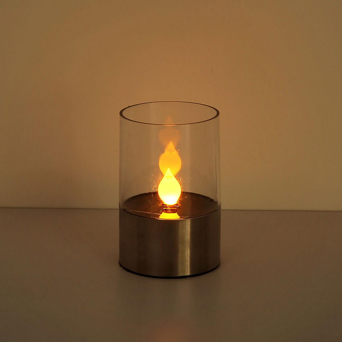 LED AUSSENLEUCHTE Edelstahl Silber Feuereffekt 4er Set - Silberfarben, Metall (7.5/7.5/11cm) - Globo Lighting