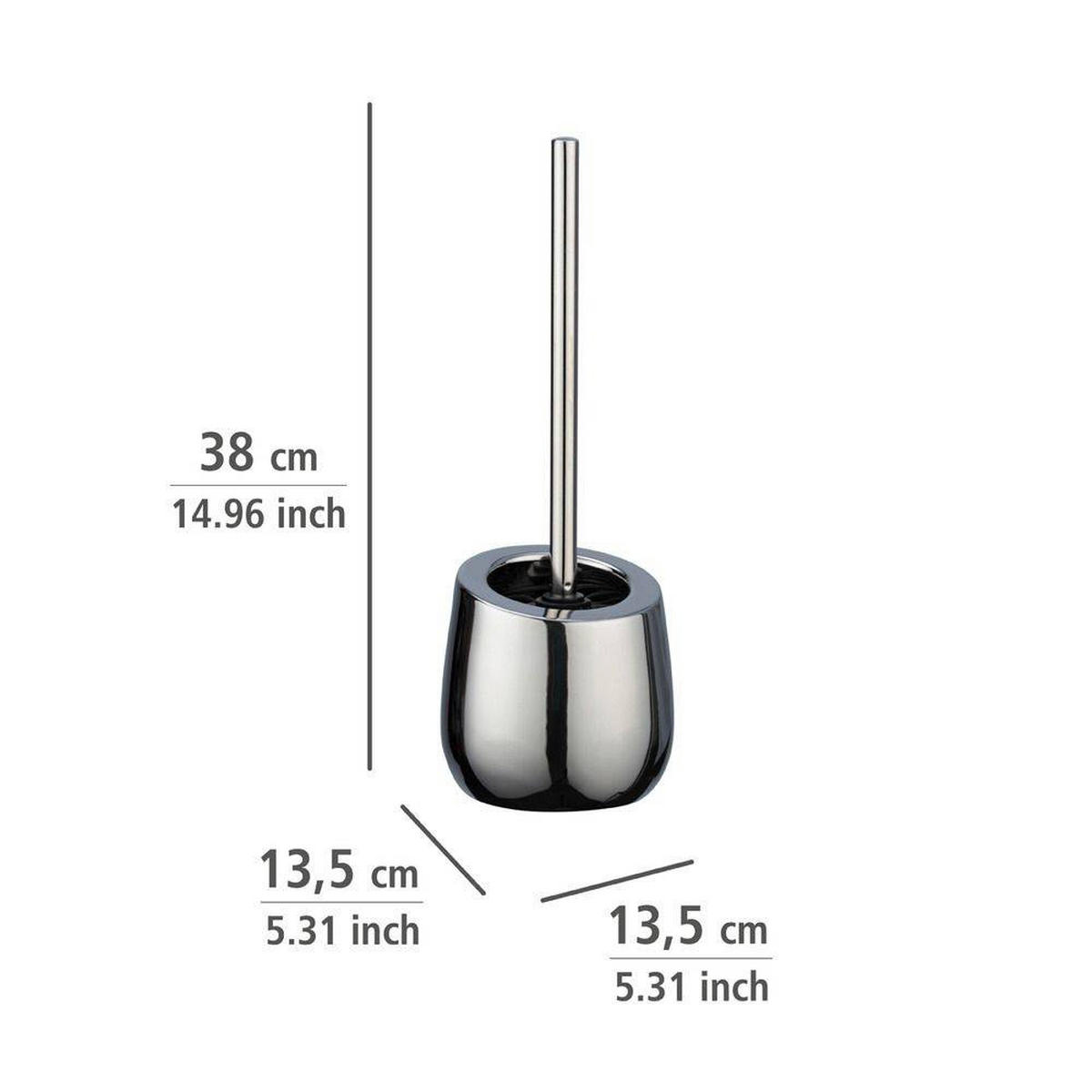 WC-BÜRSTE Badi 13,5/13,5/38 cm - Silberfarben, Keramik (13.5/38/13.5cm) - Wenko
