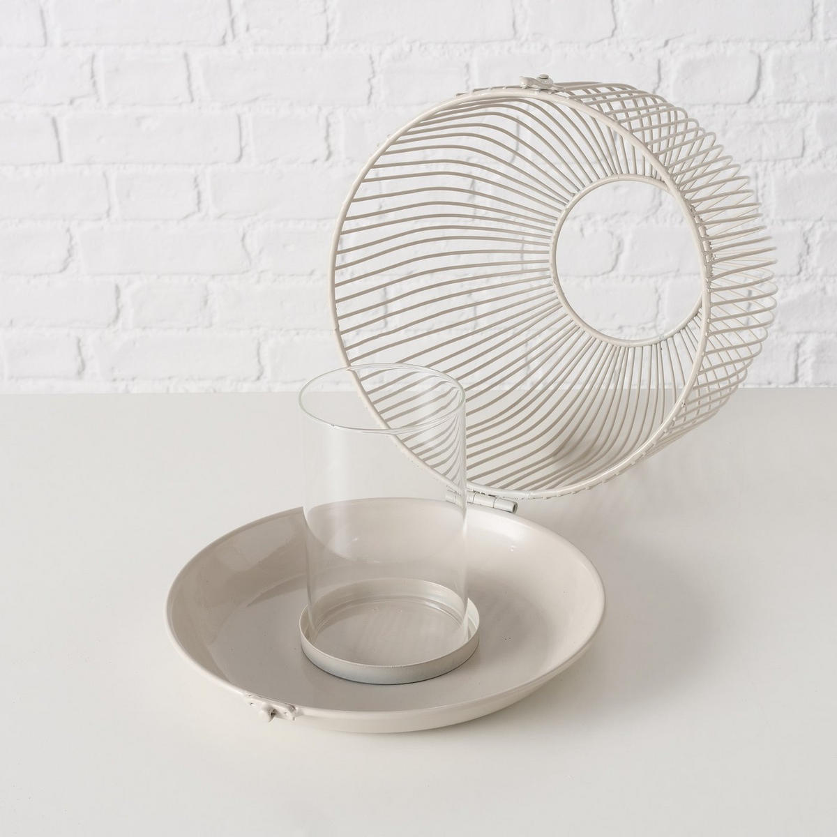 METALLLATERNEN 2er-Set Justine - Beige, Metall (23/23/24cm) - Boltze Home