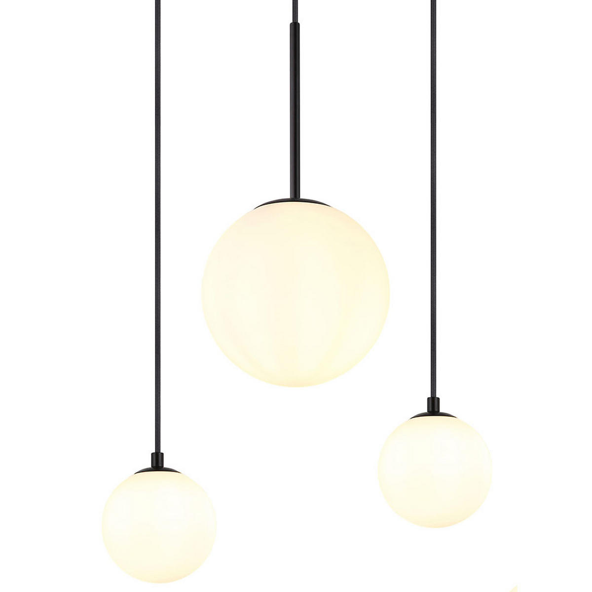 LED HÄNGELEUCHTE HALLIE Schwarz Opalglas - Schwarz, Glas (91/20/117cm) - Globo Lighting
