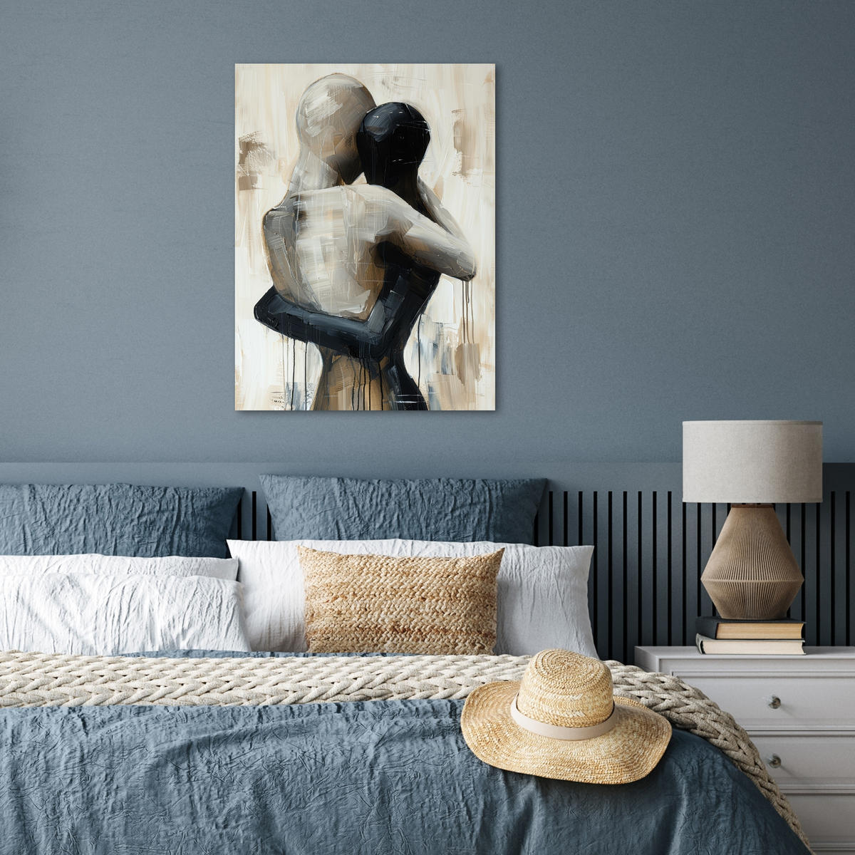 POSTER Abstrakt - Liebe - Schwarz und weiß - Modern 60x80 cm - Schwarz, Papier (60/80/0.1cm) - MuchoWow