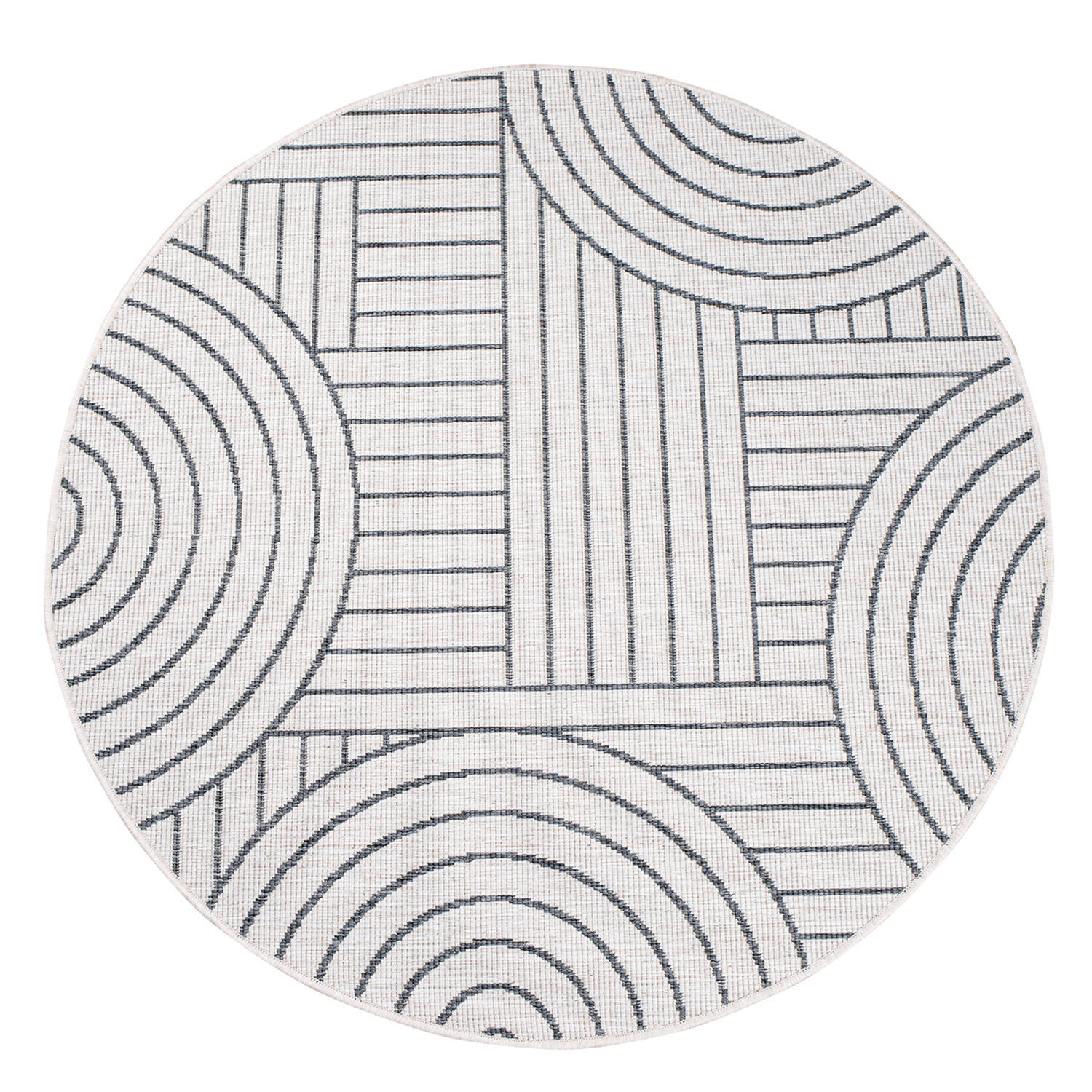 OUTDOOR-TEPPICH DuoRug 5842 Grau 120x120 cm - Grau, Textil (120/120cm) - carpet city