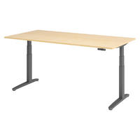 SCHREIBTISCH elektrisch XBHM 100/200/74 cm in Ahornfarben/Graphitfarben - Ahornfarben/Graphitfarben, Holzwerkstoff (100/200/74cm) - bümö