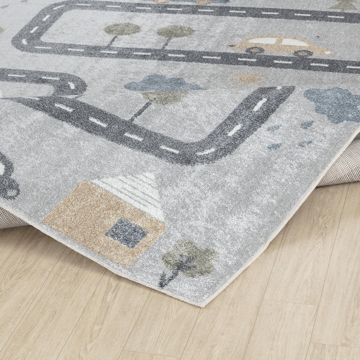 KINDERTEPPICH Maschinenwaschbar 120x170 cm Grau - Grau, Naturmaterialien/Textil (120/170cm) - LIVABLISS