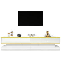 TV-ELEMENT mit 3 Schubladen 200 x 40 x 40 cm Hochglanz Weiß - Weiß, Holzwerkstoff (40/40/200cm) - Beauniv