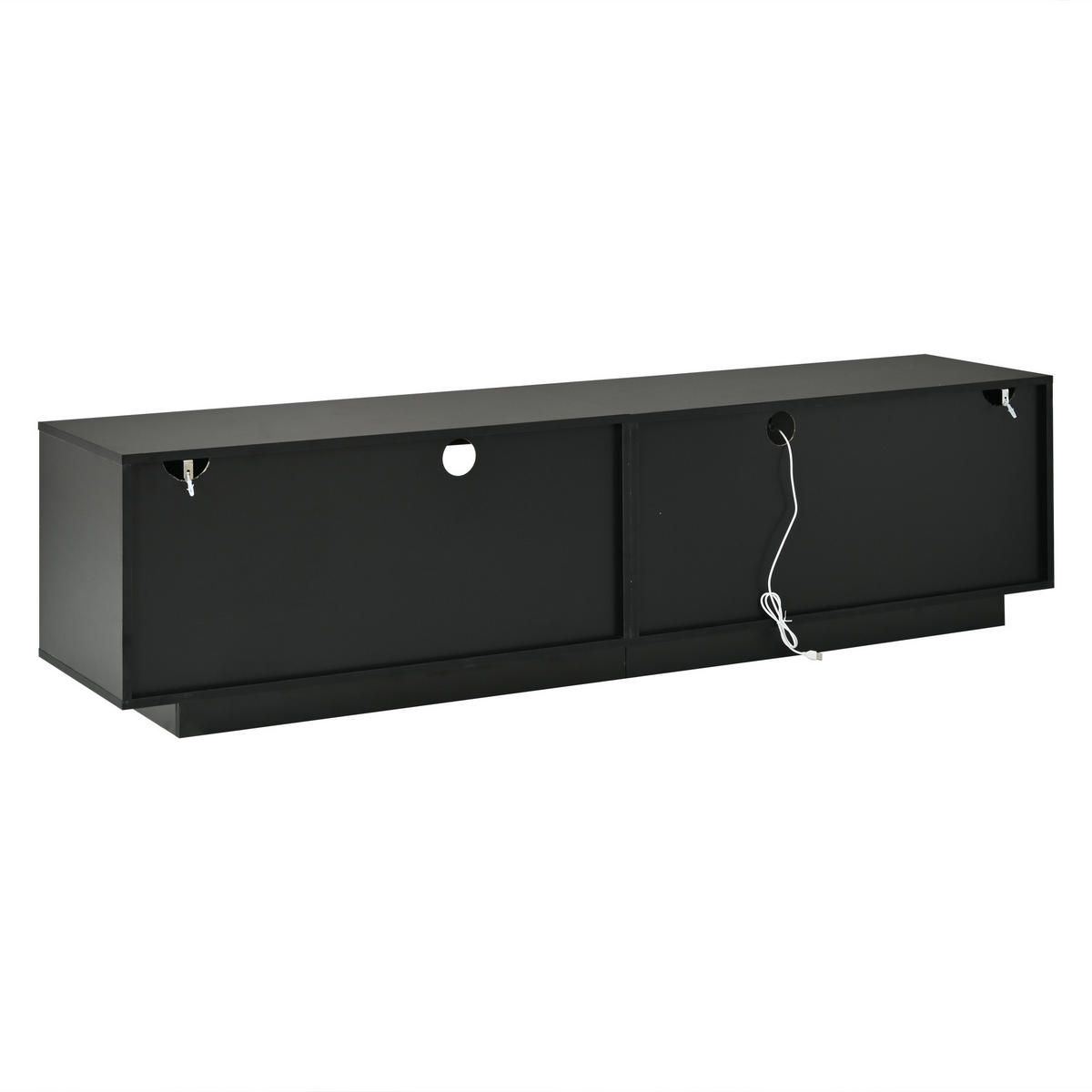 LOWBOARD DE-40354 mit LED und Push-to-Open Schwarz - Schwarz, Holzwerkstoff (180/45/40cm) - ComfortXL