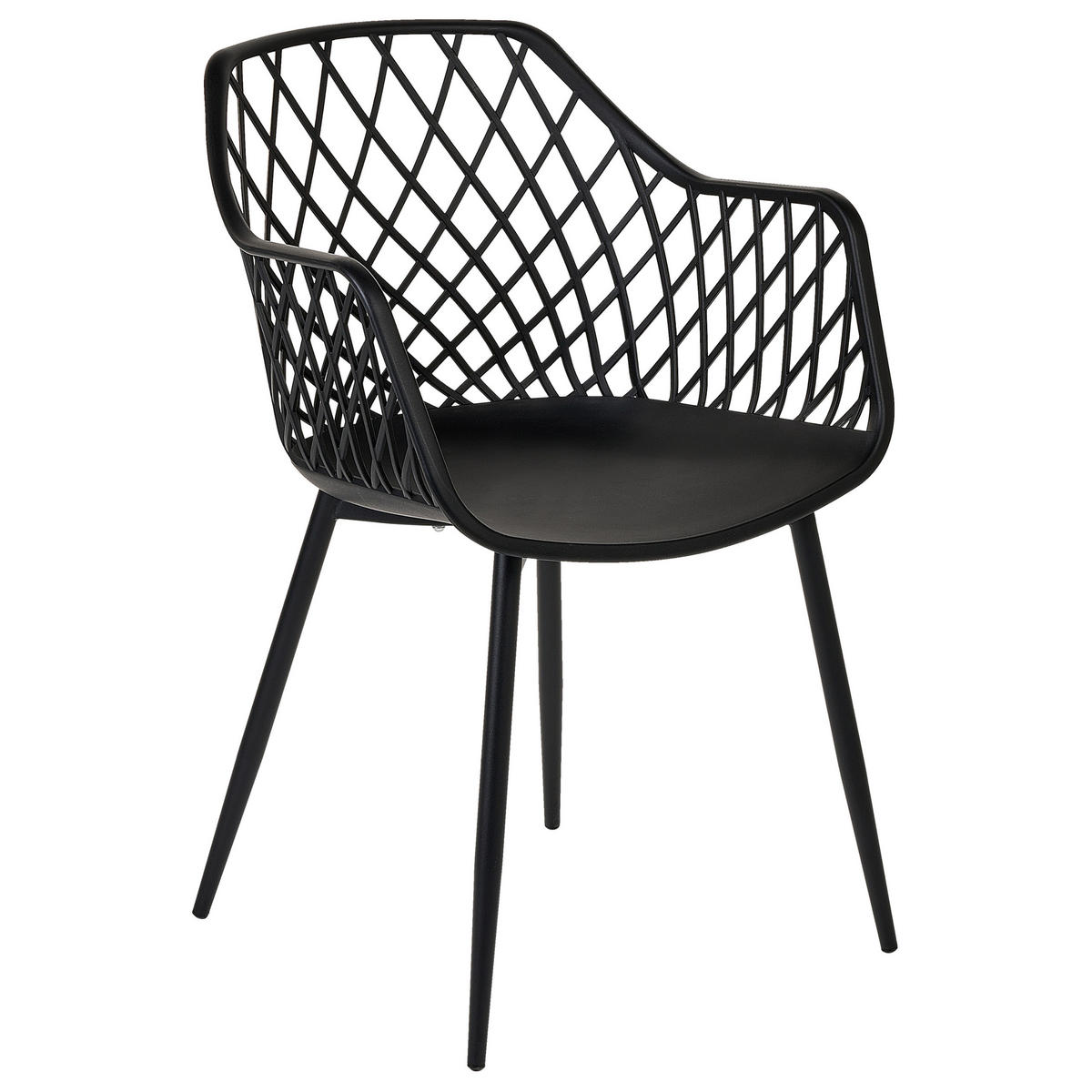 ESSZIMMERSTUHL 2er-Set Kunststoff Schwarz Nashua II - Schwarz, Kunststoff/Metall (50/86/51cm) - Beliani