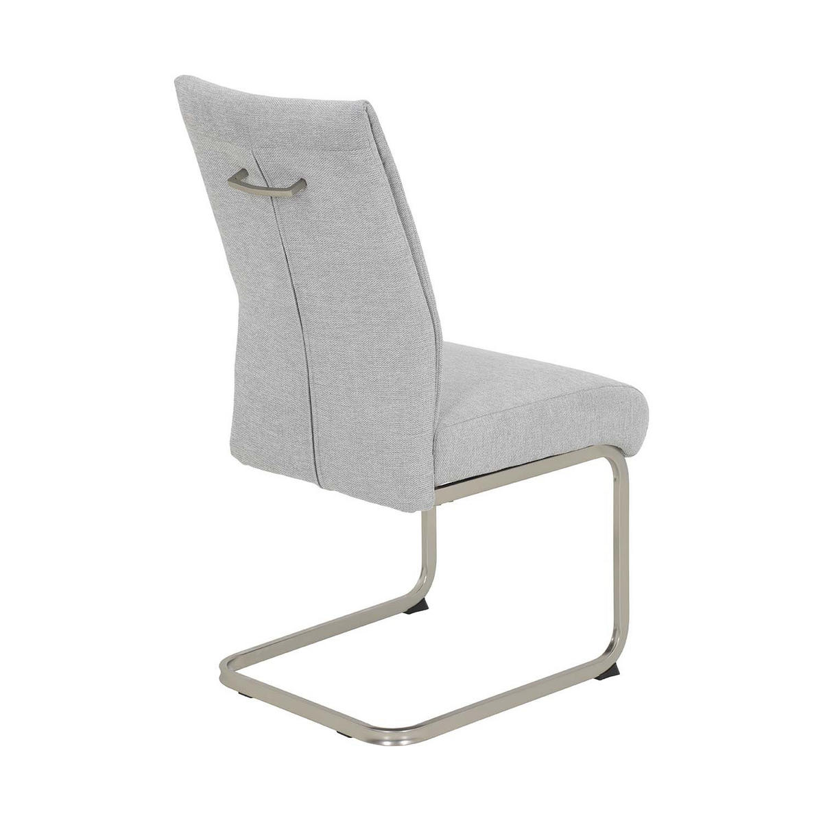 SCHWINGSTUHL 4 Stück Ines, XL Sitzbreite - Grau - Edelstahlfarben/Grau, Textil/Metall (50/99/66cm) - Hela Vertriebs GmbH
