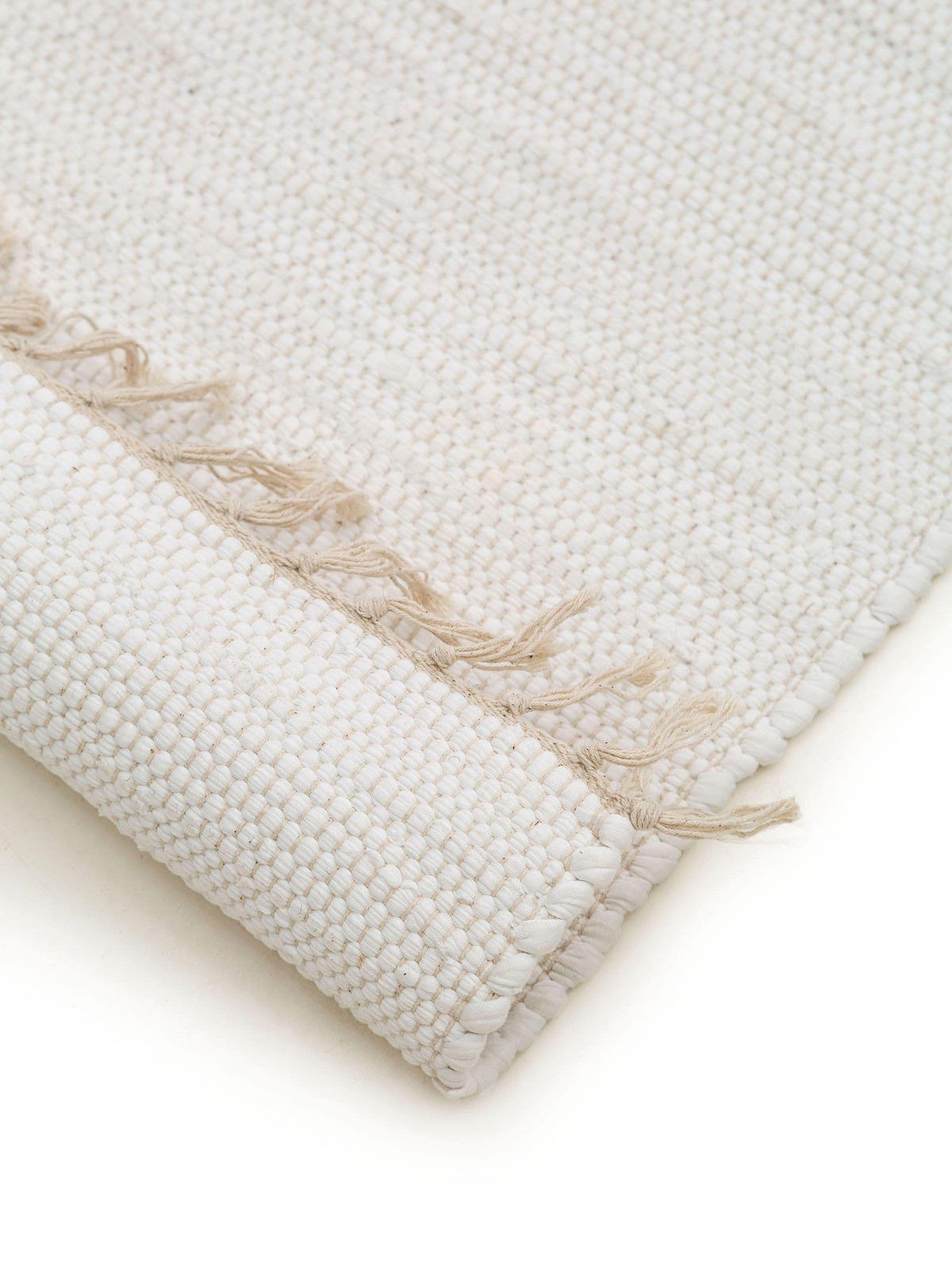 TEPPICH aus recyceltem Material Tom Weiß 80x250 cm - Weiß, Textil (80/250cm) - benuta Pop