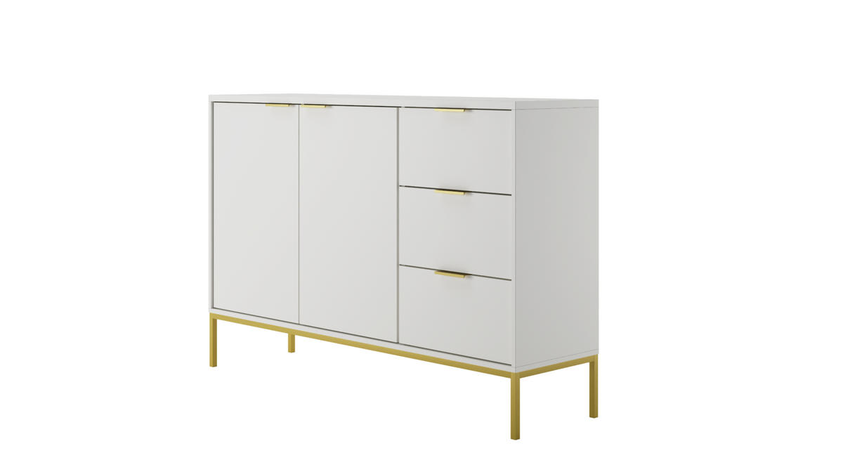 KOMMODE Austin 40/100,4/150 - Goldfarben/Weiß, Holzwerkstoff (40/100/150cm) - RAUMHIRSCH FURNITURE